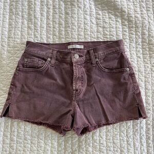 7 For All Mankind Purple Jean Shorts Distressed Denim